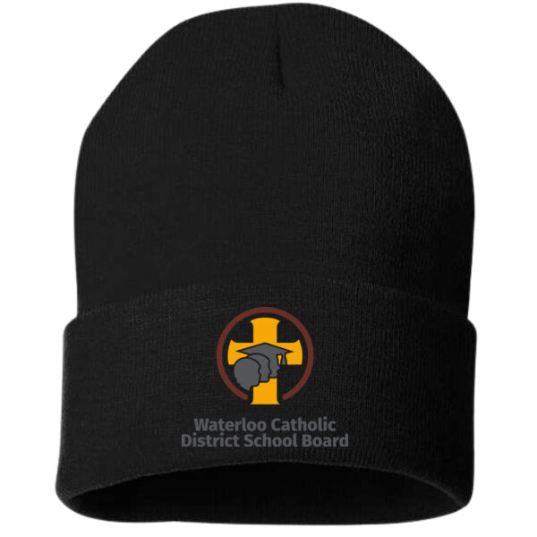 Embroidered 12" Solid Cuffed Beanie Thumbnail