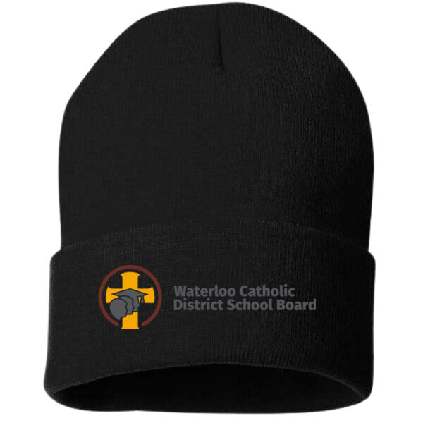 Embroidered 12" Solid Cuffed Beanie Thumbnail